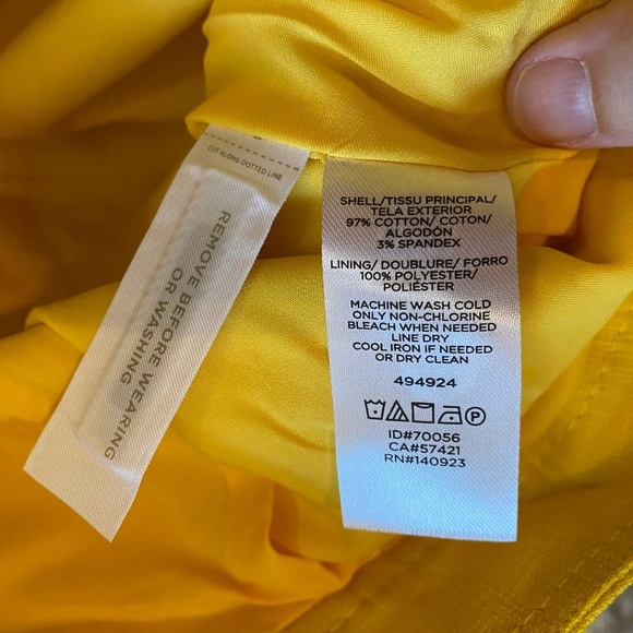 LOFT Button Shift Skirt Yellow Size 8 New Women’s Short A Line Summer Casual - Picture 6 of 9